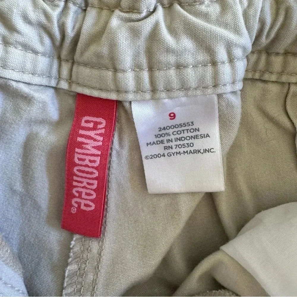 Y2K Gymboree Cargo Pants Beige Adjustable Waist Pockets Girls size 9